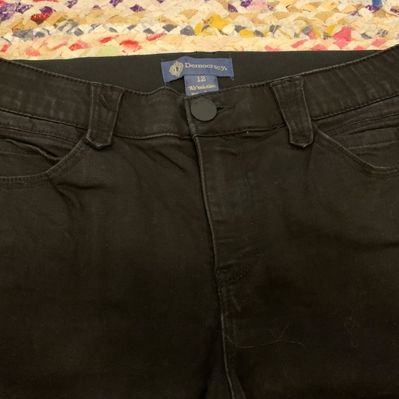 Black Democracy Karessa Rolled Cuff Ankle Skimmer Skinny - Size 12 - Picture 2 of 5